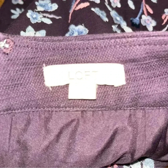 Loft Ann Taylor purple floral embroidered all over lined zip back mini s… - Picture 6 of 11